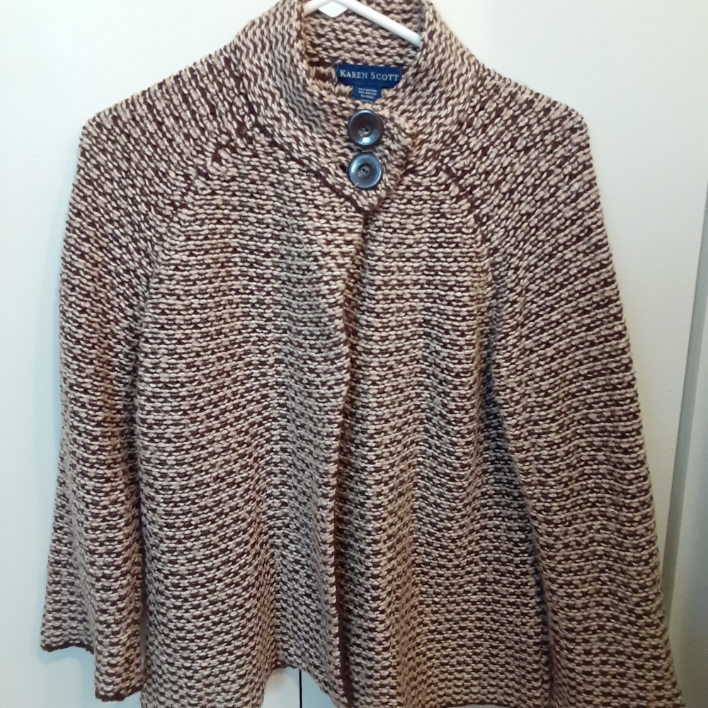 Super soft Karen Scott brown and tan wrap